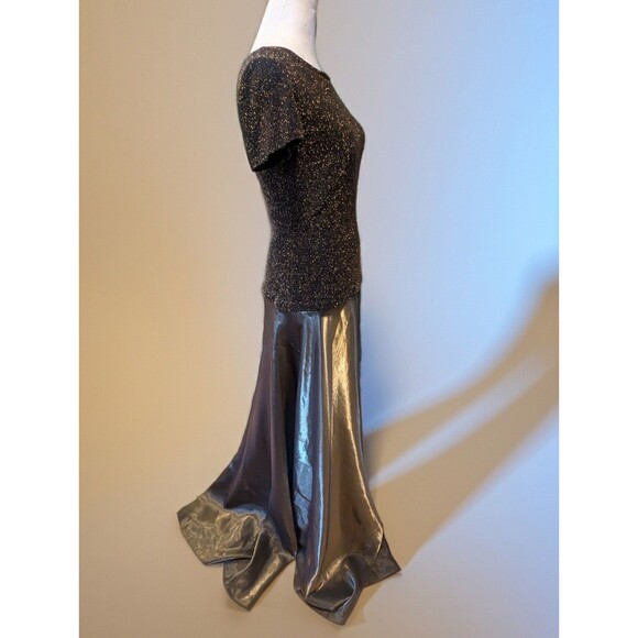NWT Vintage Cache Evening Gown Size 8 Metallic Princess Maxi Dress - Picture 3 of 13